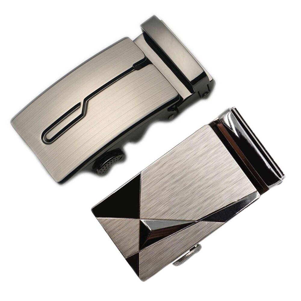 9074 2pcs Fashion Belt New Alloy Solid Buckle Automatic Ratchet Leather